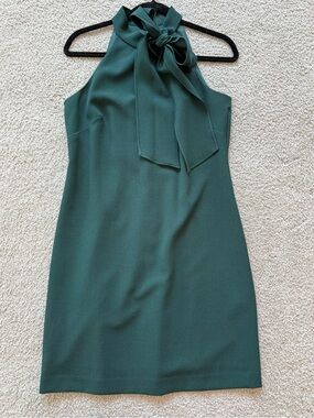 Vince Camuto Forest Green Halter Tie Neck Mini Dress
